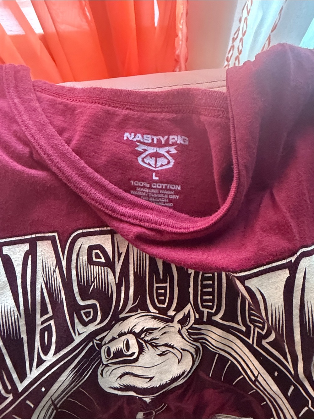 Nasty Pig Maroon Graphic Tank Top with White Print - Picture 2 of 2